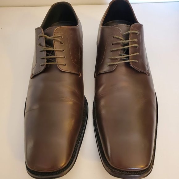 HUGO BOSS MEN'S BROWN LEATHER DERBY - Picture 3 of 9